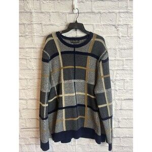 Brooks Brothers Men’s 100% Merino Wool Italian Yarn Patchwork Sweater Size XXL